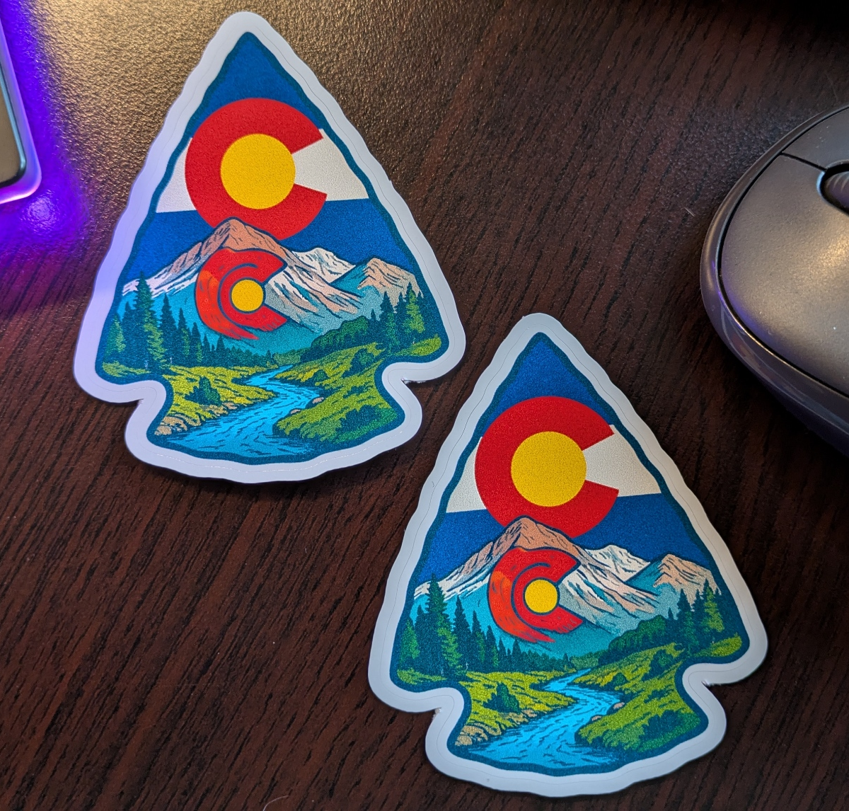 Colorado Flag Arrowhead sticker, decals made in Woodland Park Co image 1