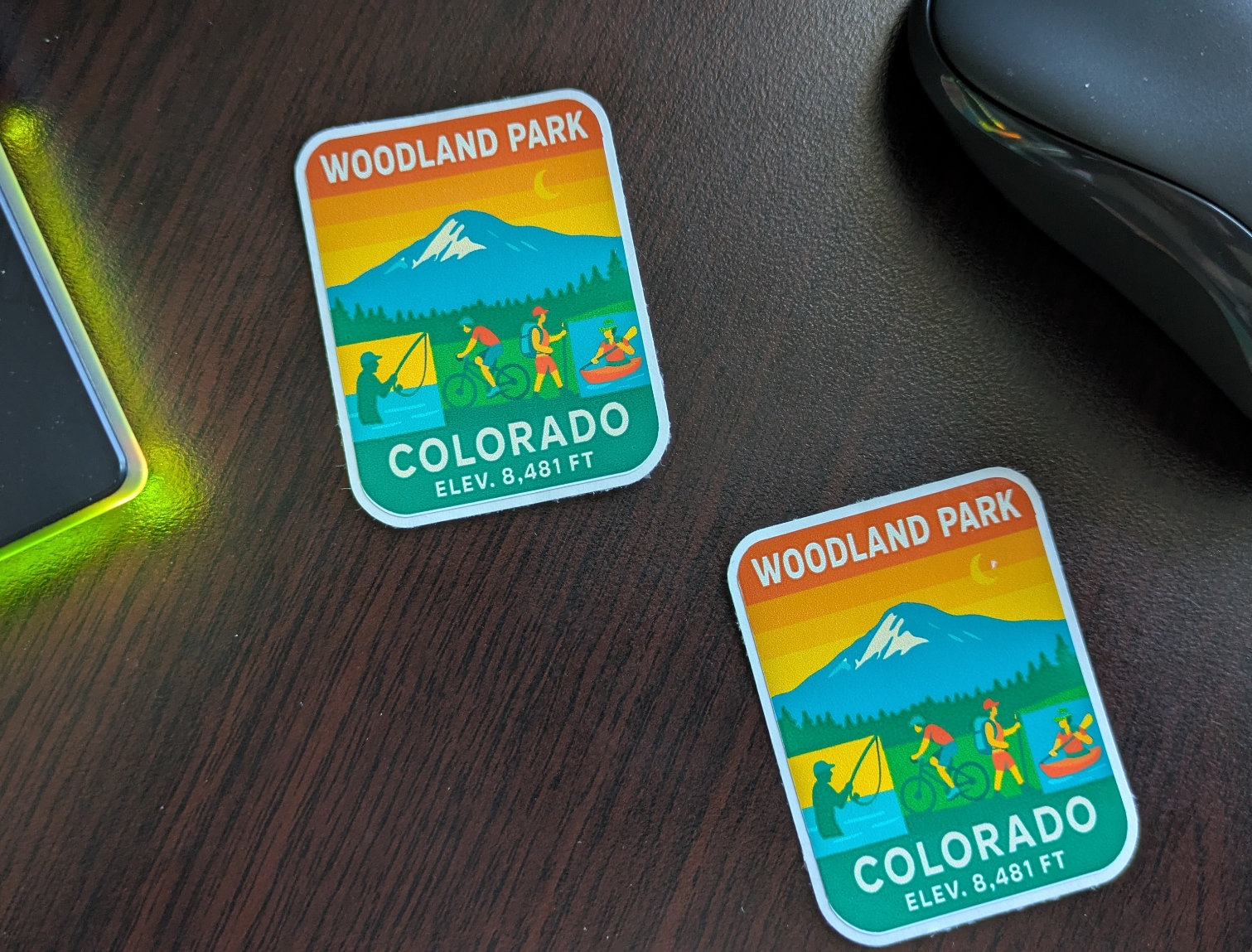 Woodland Park Co water bottle sticker & Decals Mountain range image 2