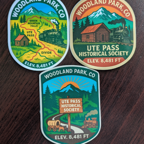 Ute Pass Historical Society sticker, Decals Woodland Park, Colorado printing image 0
