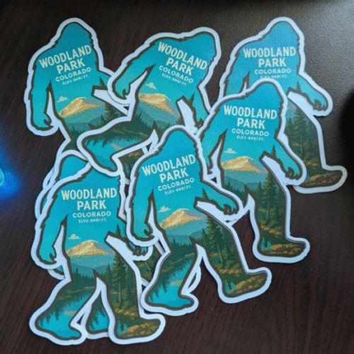 Woodland Park, Co Custom Sasquatch Bigfoot style silhouette stickers image 0