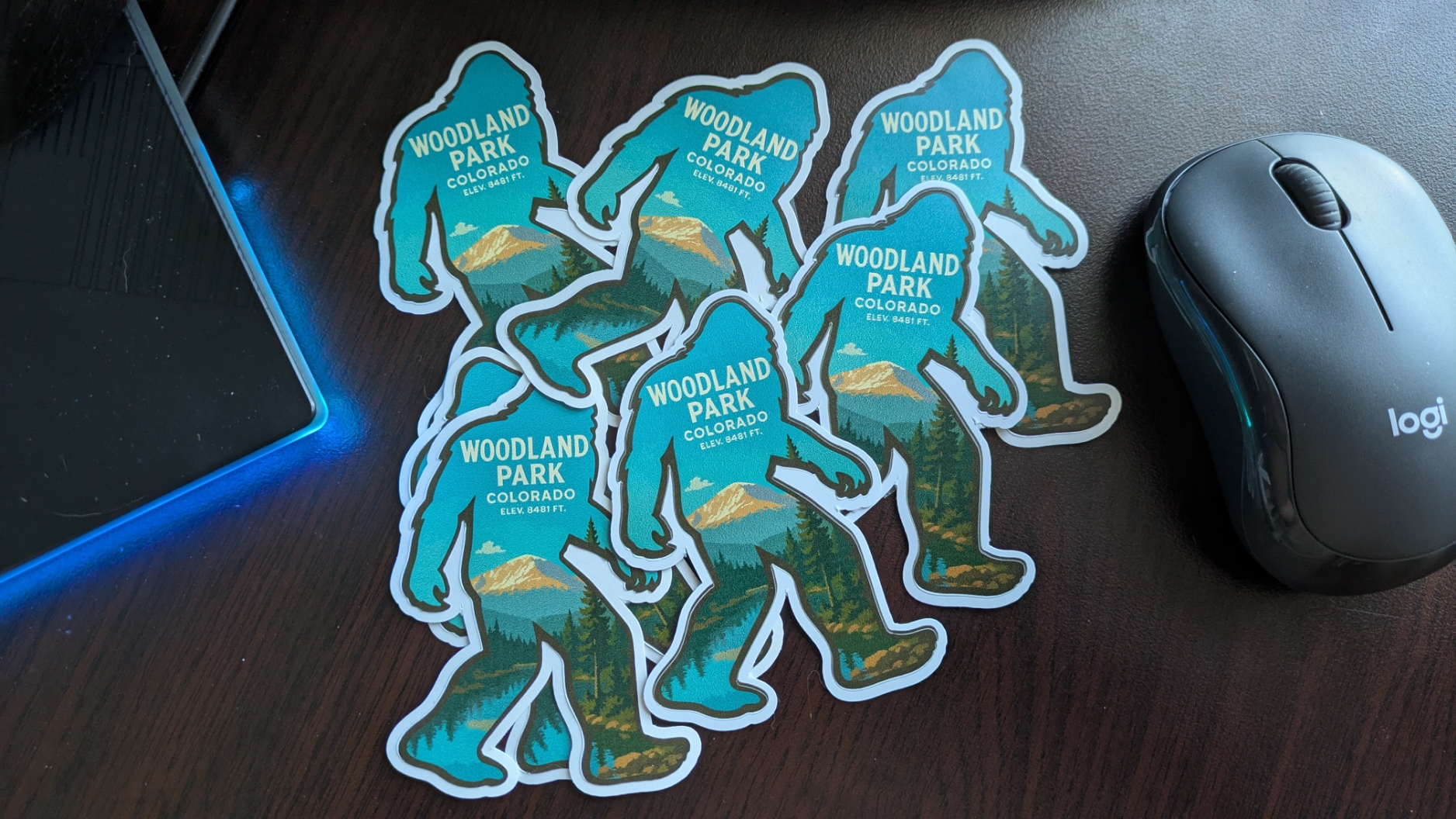Woodland Park, Co Custom Sasquatch Bigfoot style silhouette stickers image 0