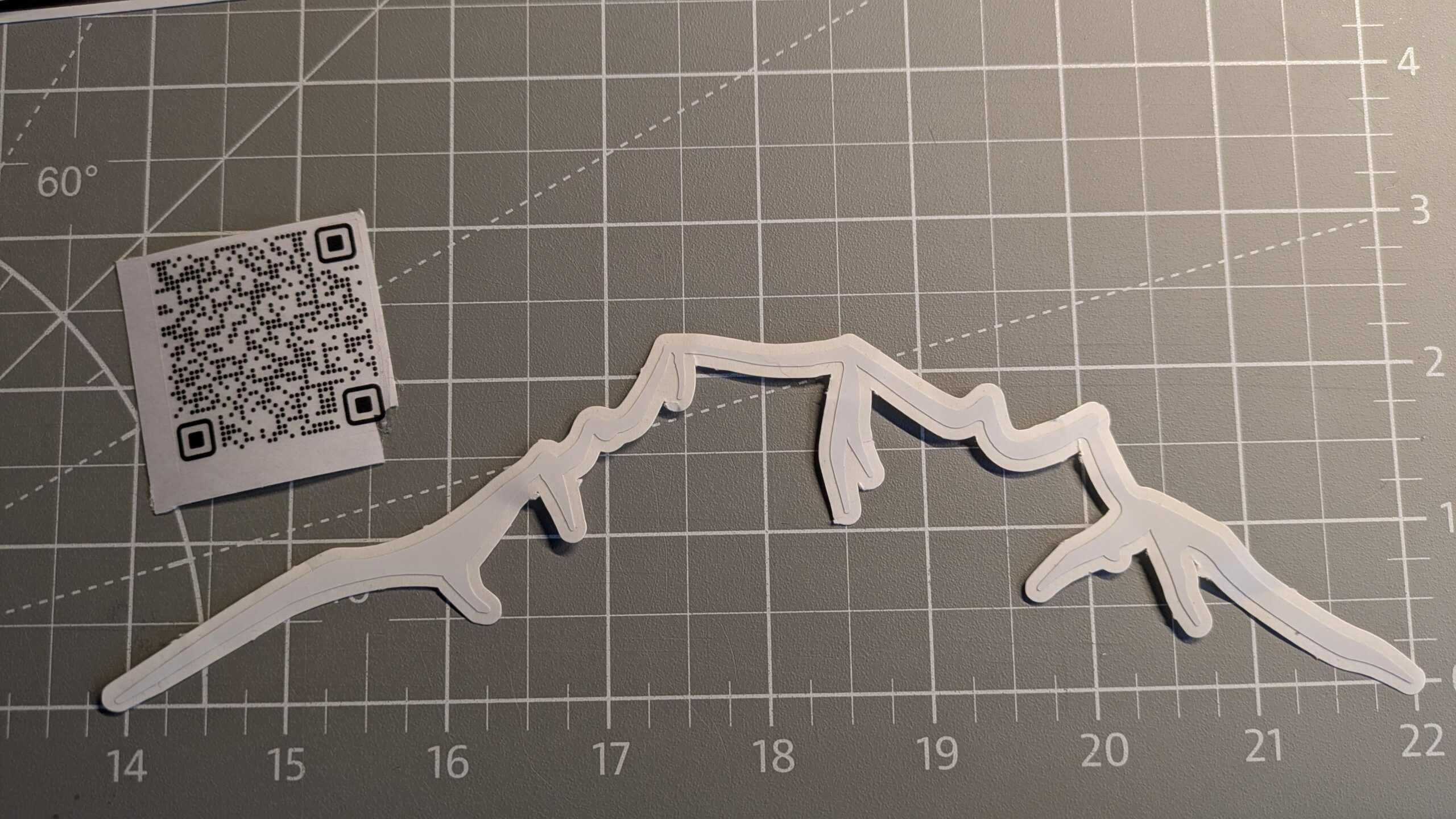 Pikes Peak Colorado mountain silhouette view from Woodland Park, Co B&W Stickers image 5
