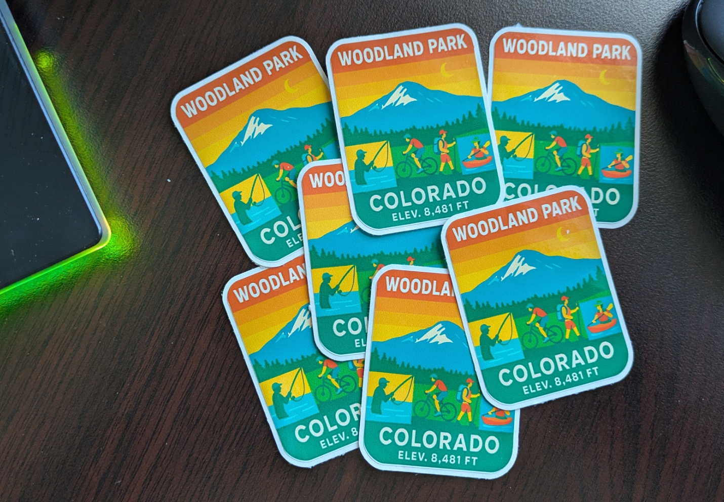 Woodland Park Co water bottle sticker & Decals Mountain range image 1