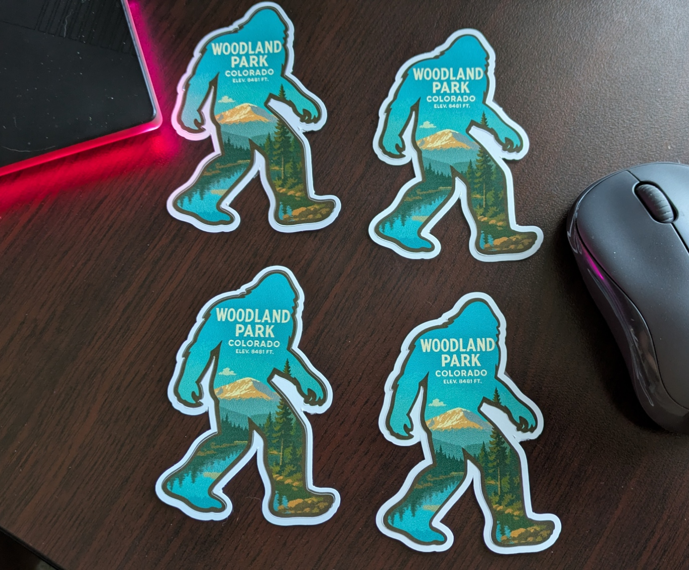 Woodland Park, Co Custom Sasquatch Bigfoot style silhouette stickers image 1