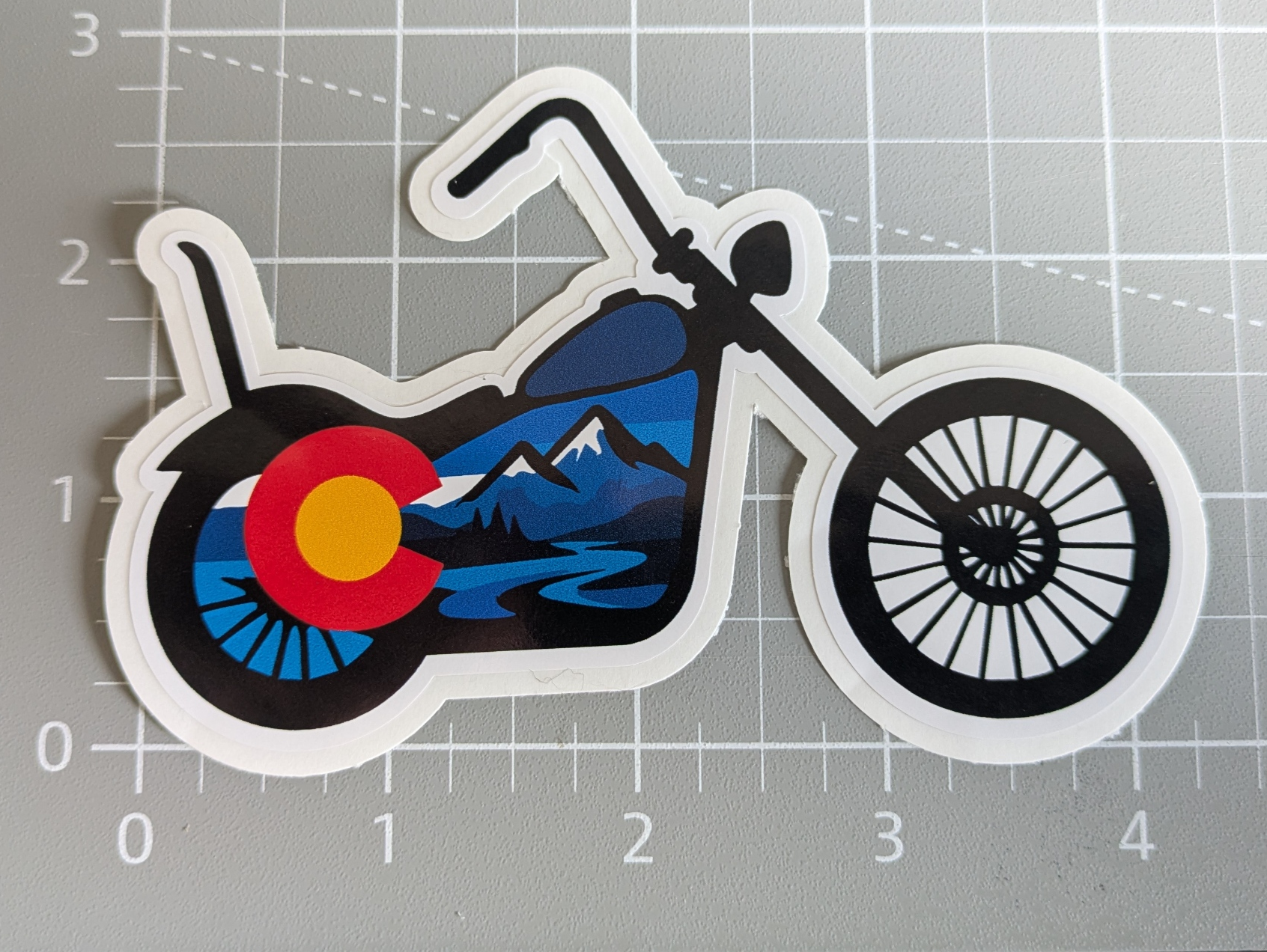 Colorado silhouette flag motorcycle water bottle, laptop sticker, decals image 8