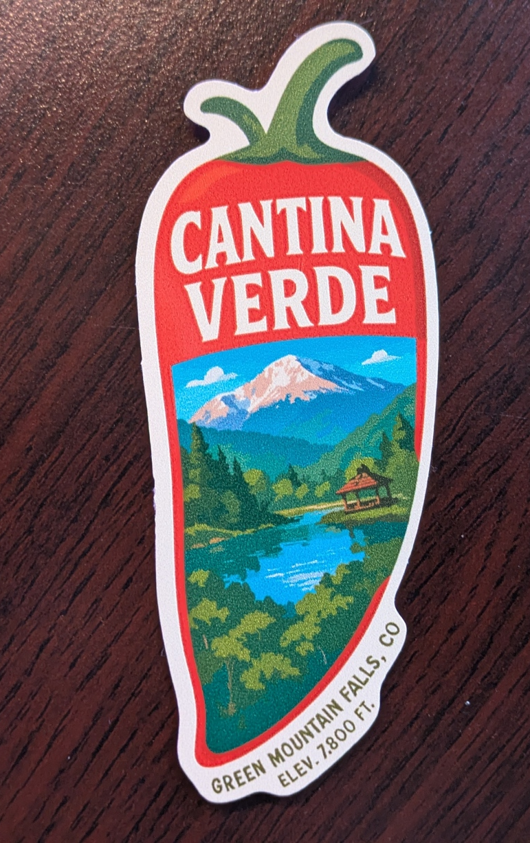 Cantina Verde Sticker, Green Mountain Falls Mexican restaurant Colorado image 0