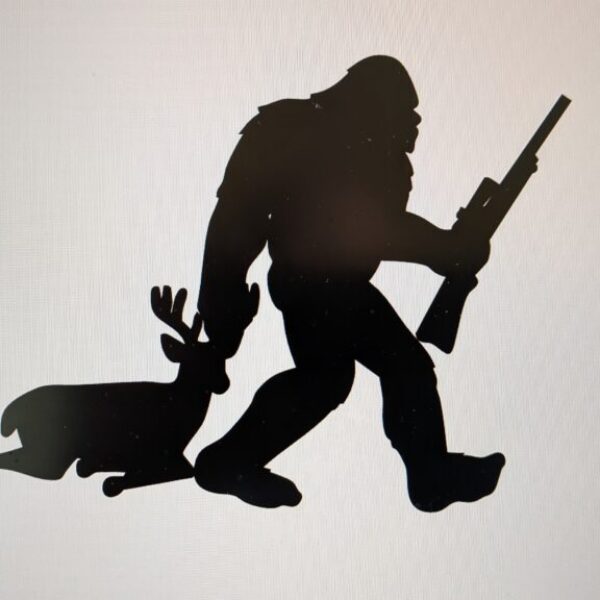 Bigfoot, Sasquatch Deer dragging Woodland Park Printing Decals / Stickers