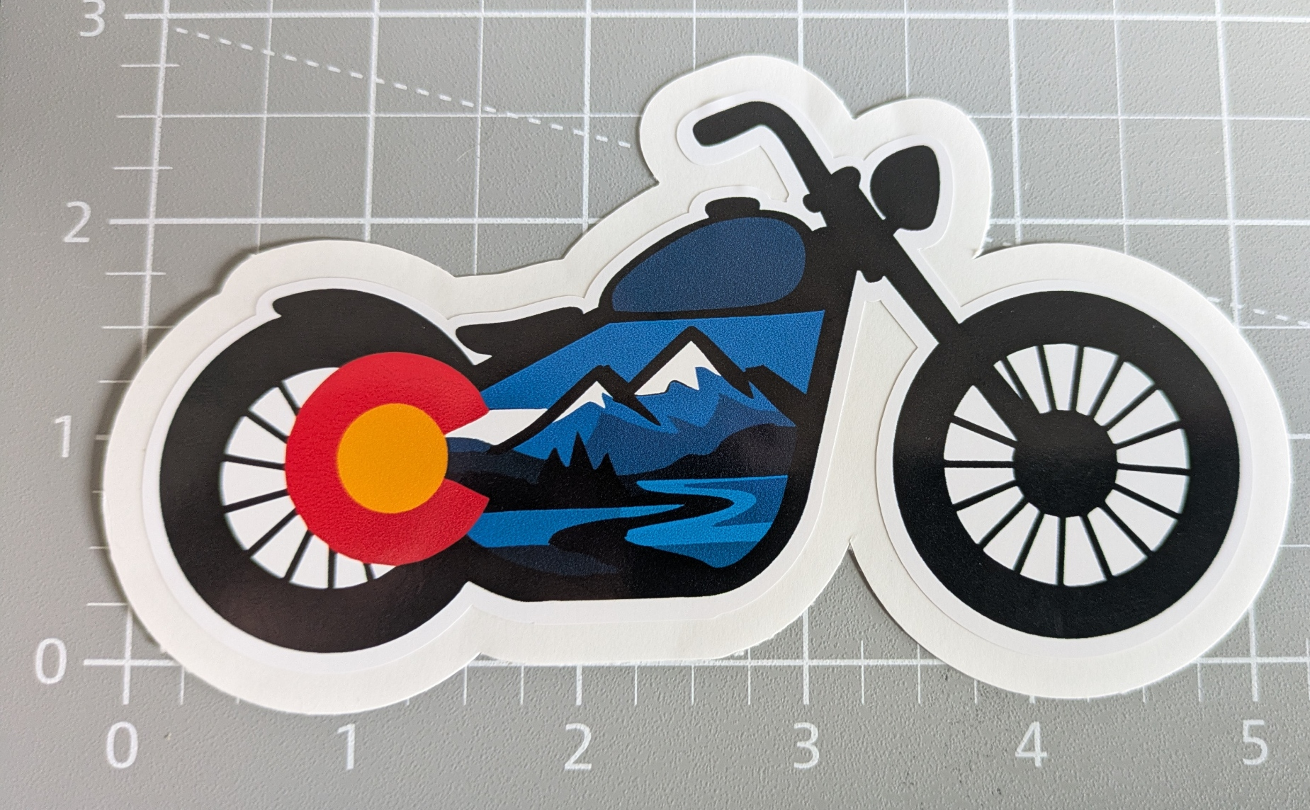 Colorado silhouette flag motorcycle water bottle, laptop sticker, decals image 7