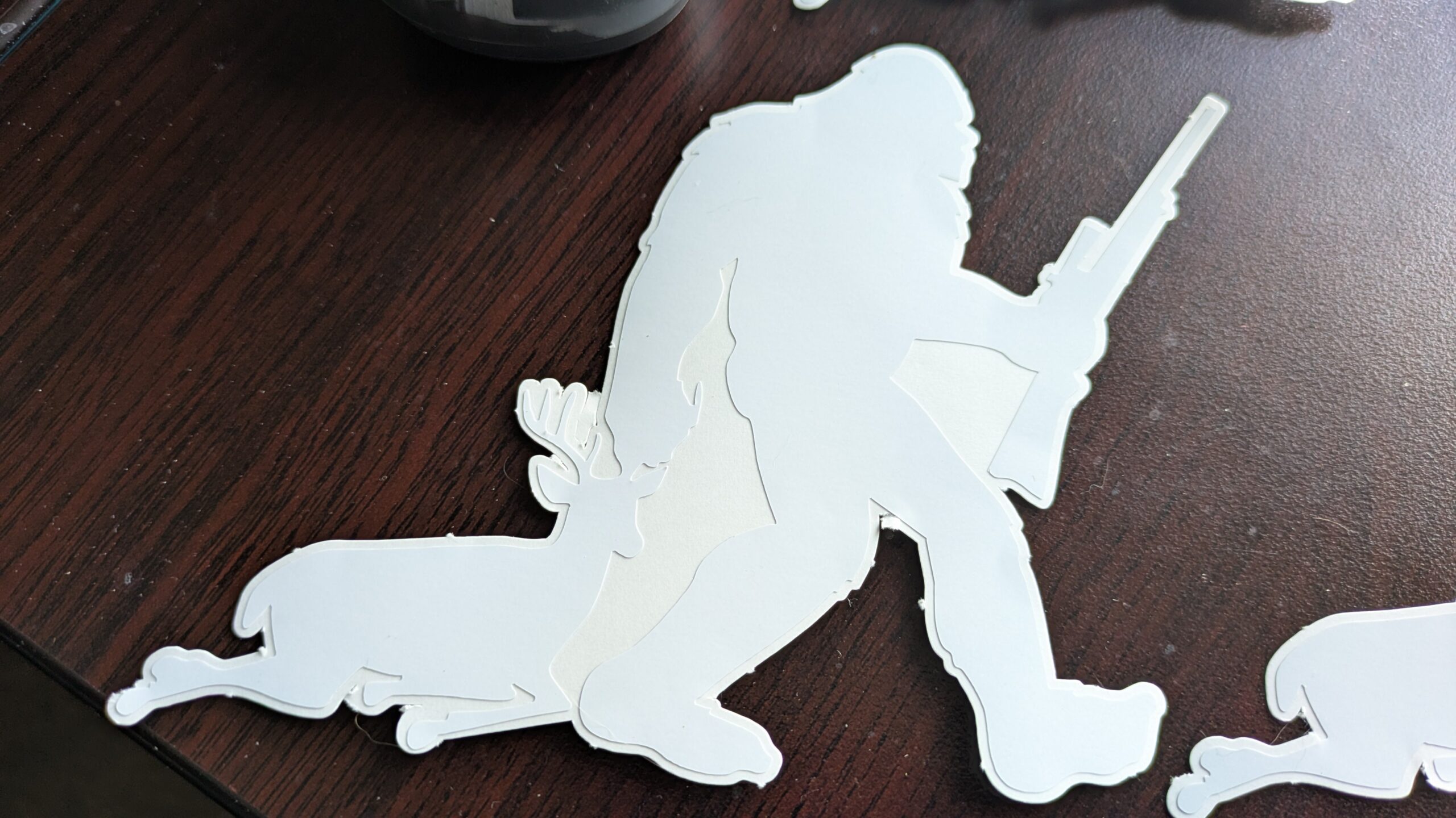 Bigfoot, Sasquatch Deer dragging Woodland Park Printing Decals / Stickers image 2