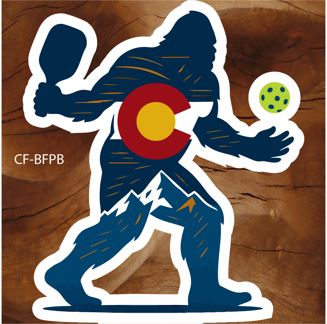 colorado pickleball sticker, bigfoot pickleball sticker, sasquatch pickleball decal, colorado pickleball paddle sticker, pickleball player sticker colorado, funny pickleball sticker, colorado sports sticker, pickleball gear decal, sasquatch sports sticker, colorado pickleball souvenir