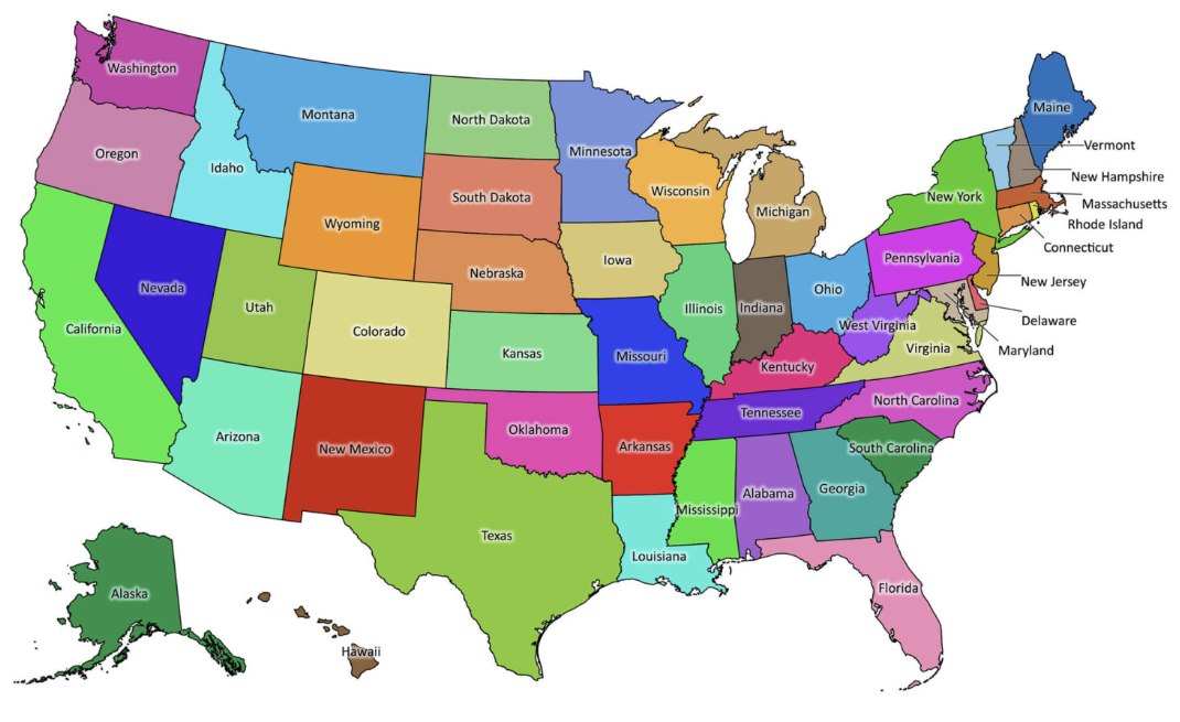 Us Map 3dpbrian sales rep areas and territories