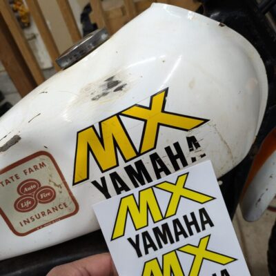 Yellow Yamaha MX Gas Tank Decal set (2) image 2