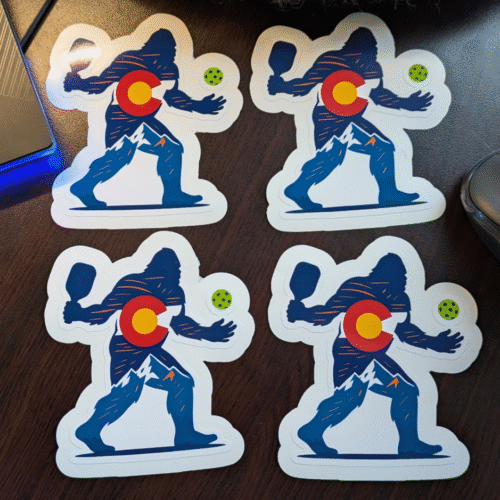 Colorado silhouette Yeti, Sasquatch, Bigfoot, Pickleball stickers, decals image 0