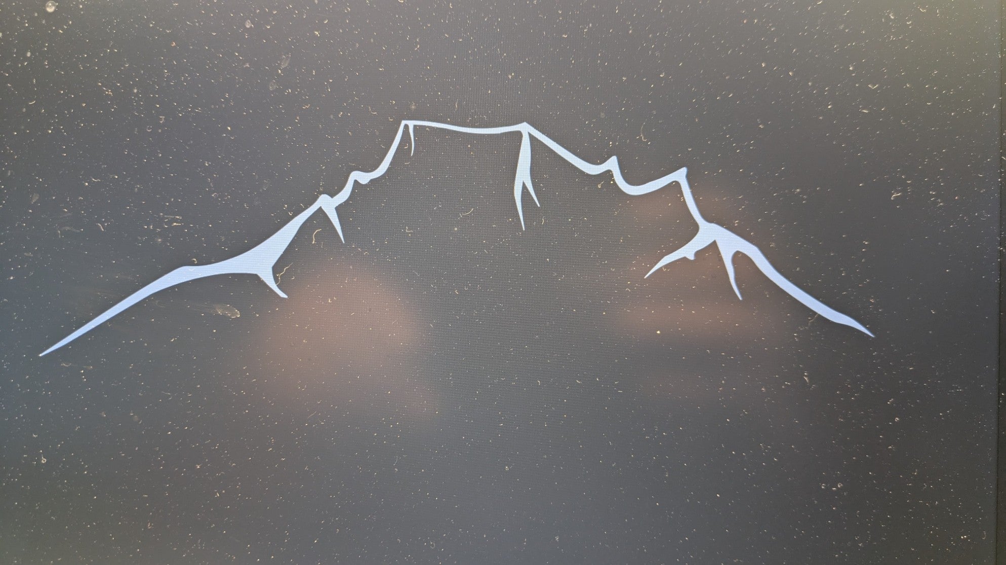 Pikes Peak Colorado mountain silhouette view from Woodland Park, Co B&W Stickers image 1