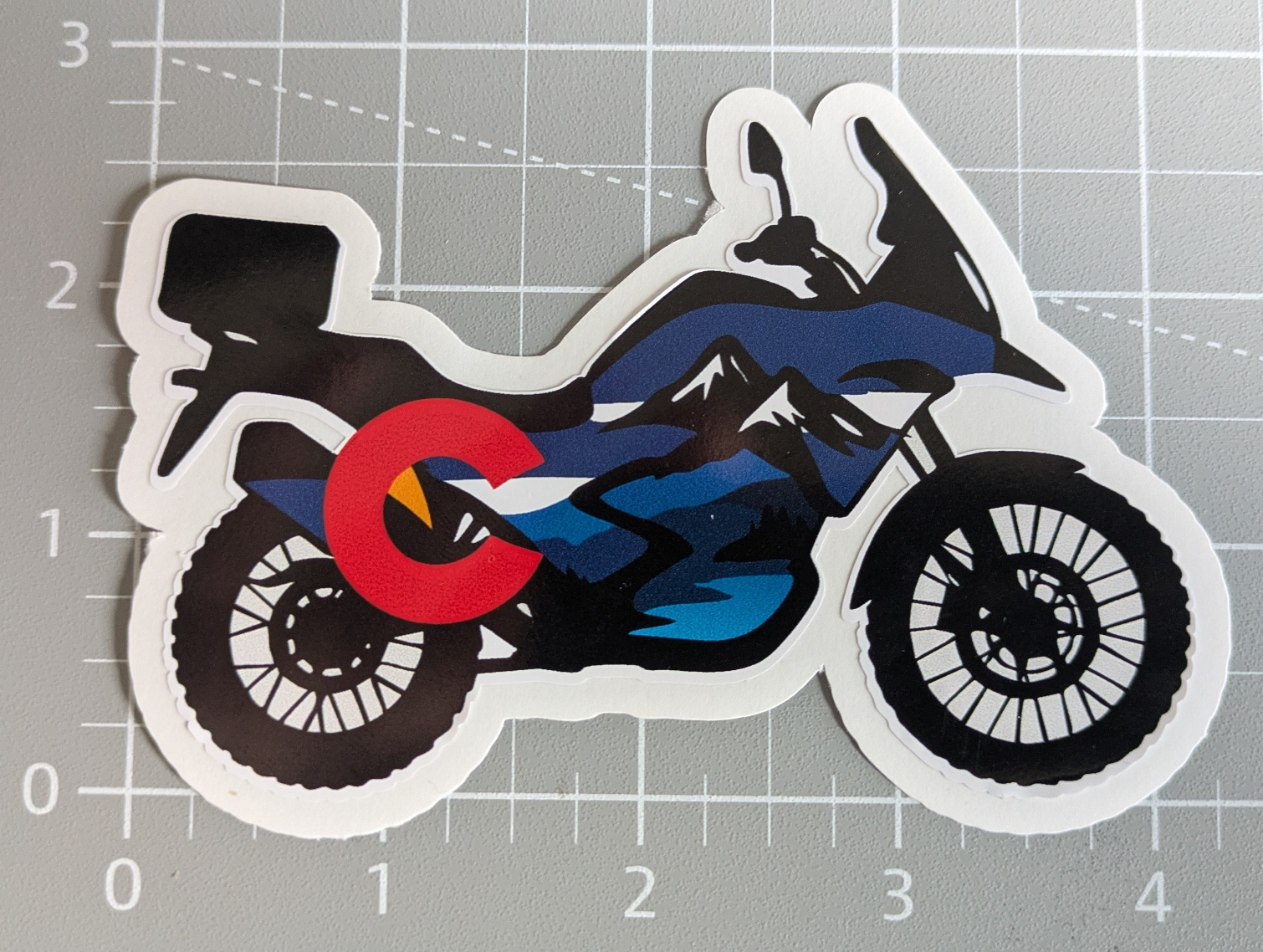 Colorado silhouette flag motorcycle water bottle, laptop sticker, decals image 9