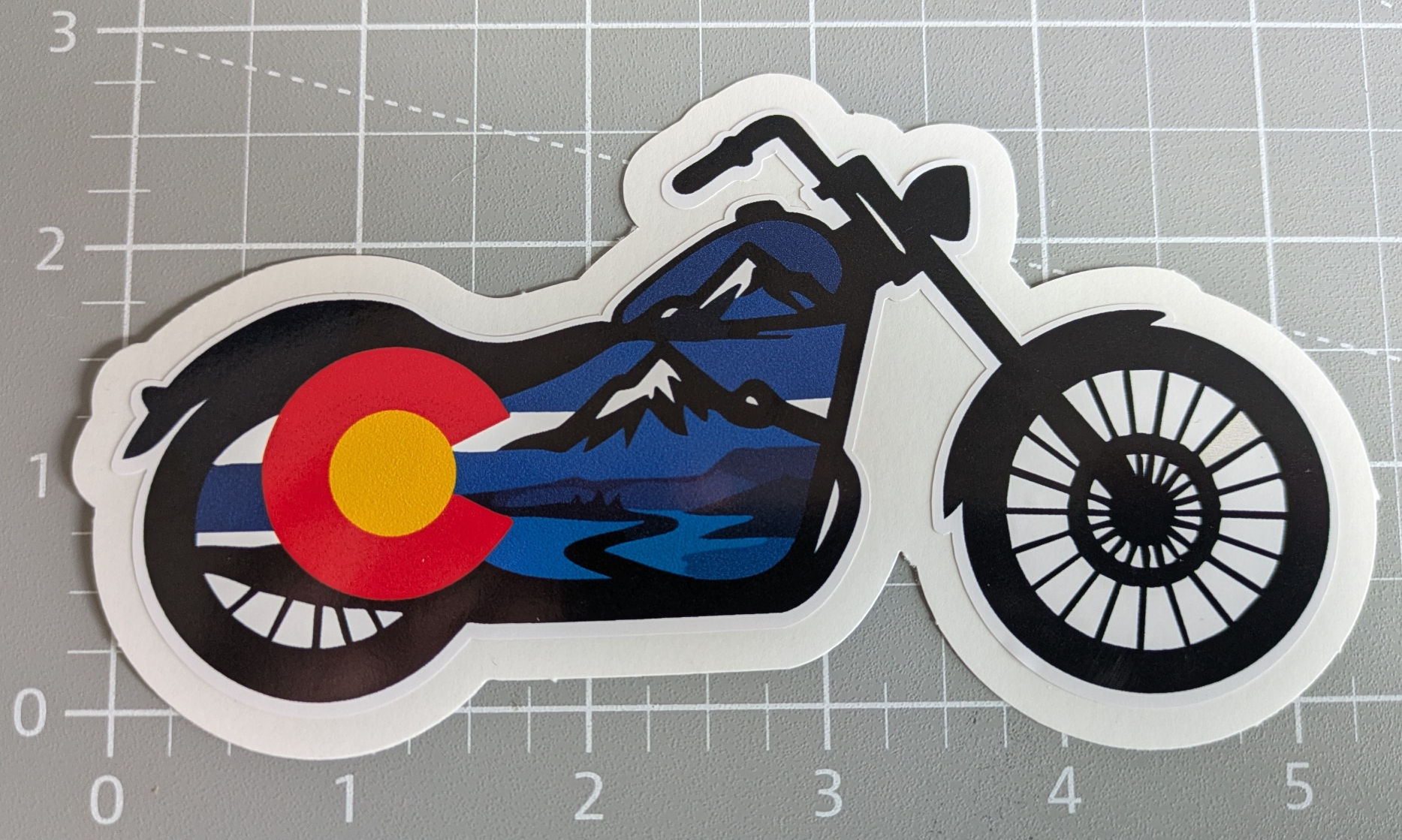 Colorado silhouette flag motorcycle water bottle, laptop sticker, decals image 6