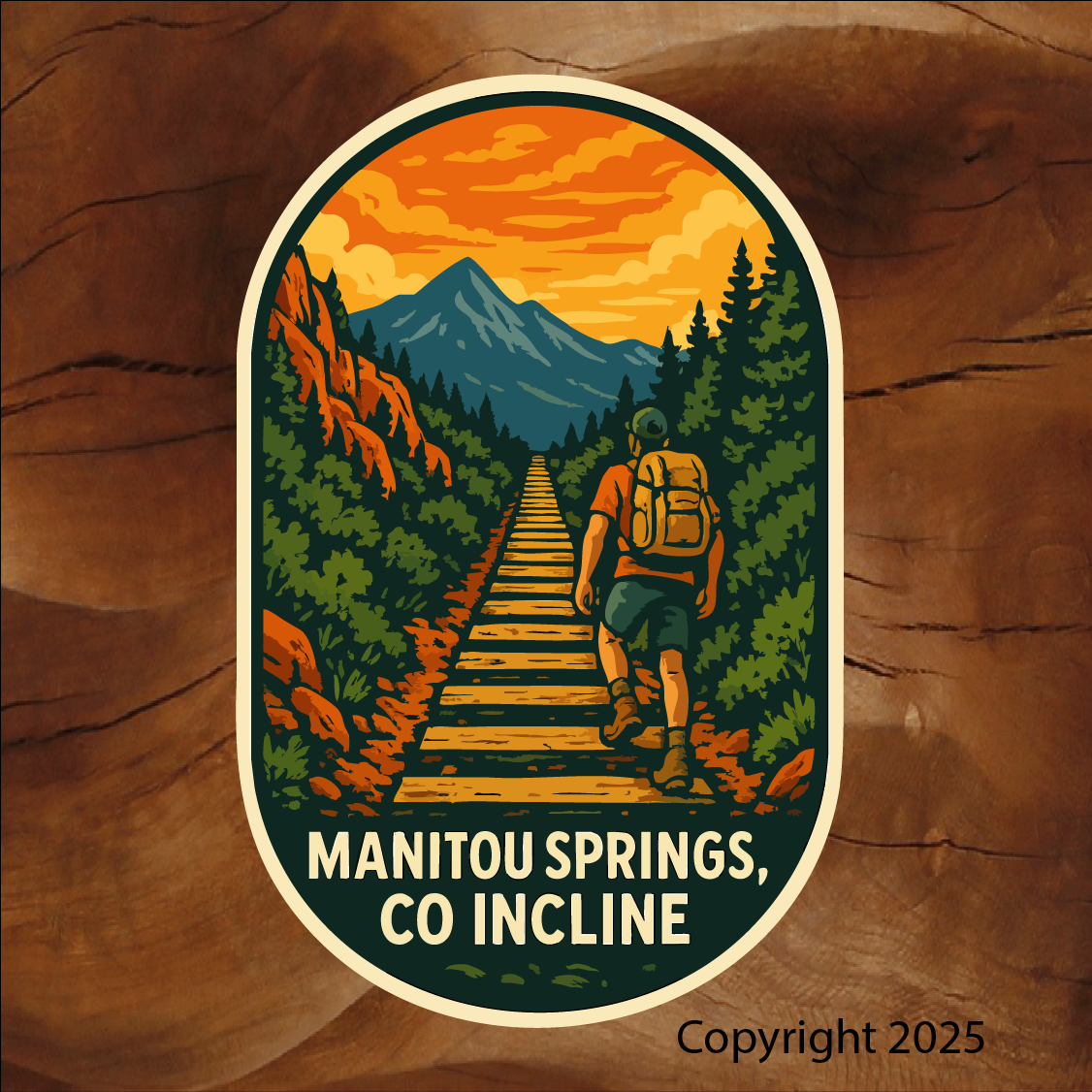 Manitou Springs  incline, Co sticker, Decals Manitou incline, Colorado printing image 0