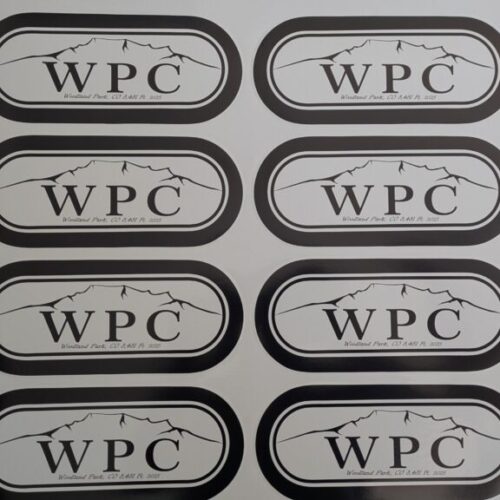 Black and white Woodland Park Colorado Custom WRIF 80's style Bumper stickers image 0