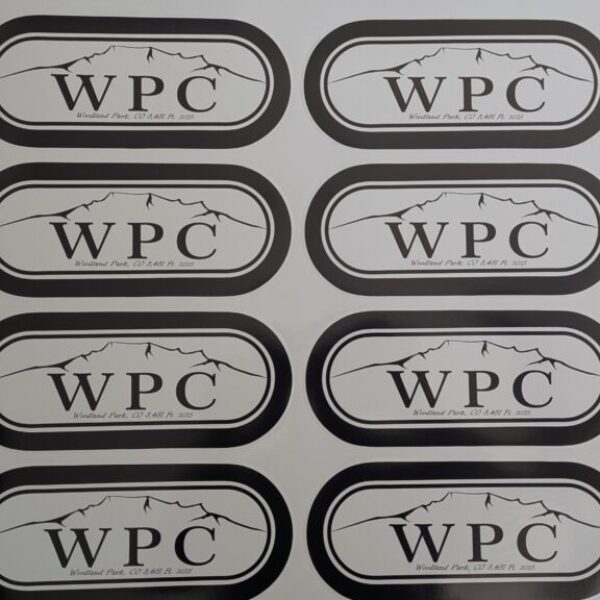 Black and white Woodland Park Colorado Custom WRIF 80's style Bumper stickers