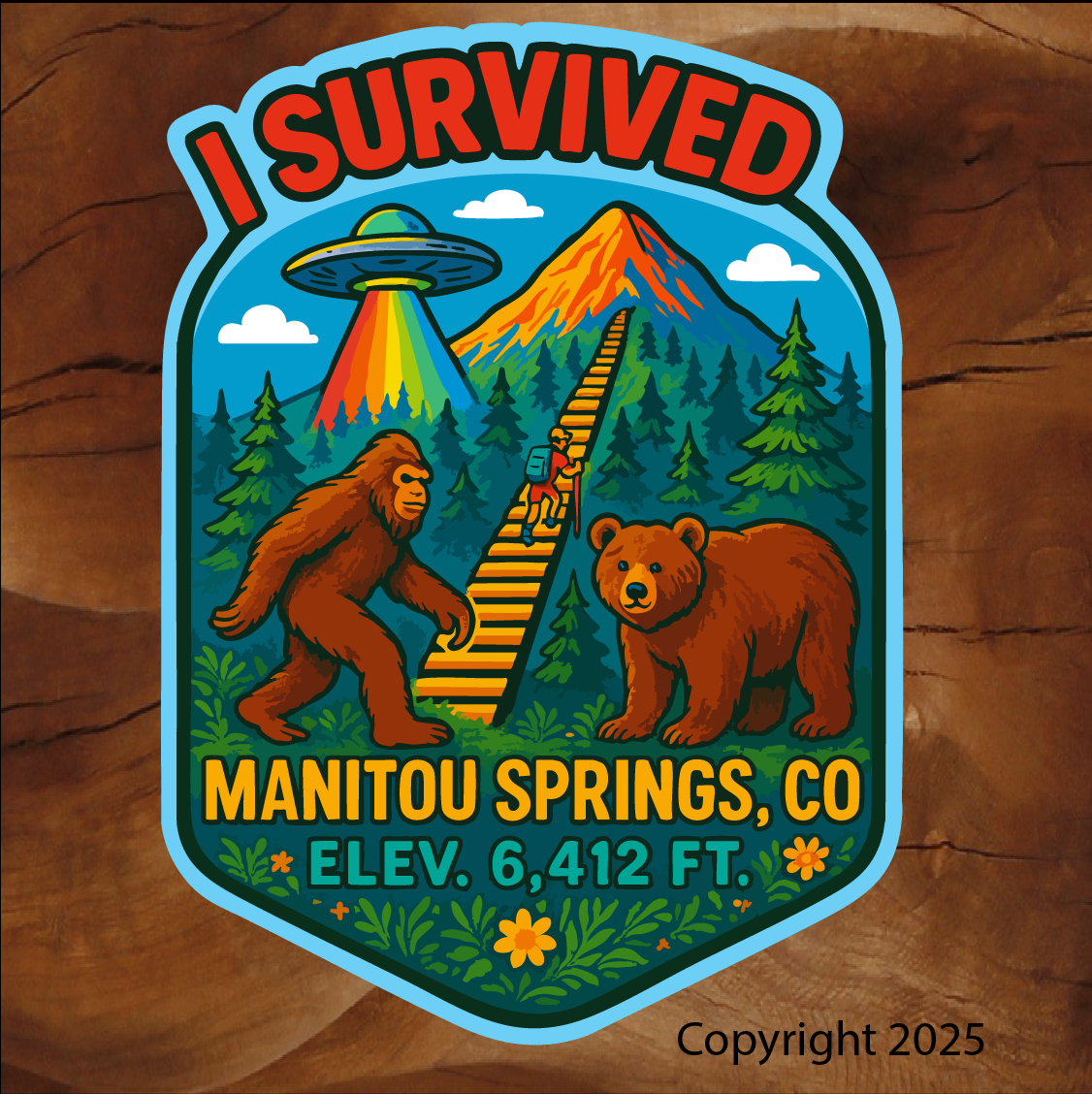 Manitou Springs, Co sticker, Decals Manitou incline, Colorado printing image 0