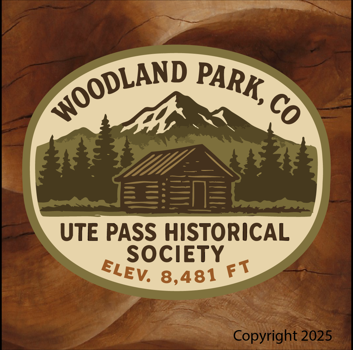 Ute Pass, Colorado. Woodland Park Historical Society sticker. Ute Pass Historical Society sticker.