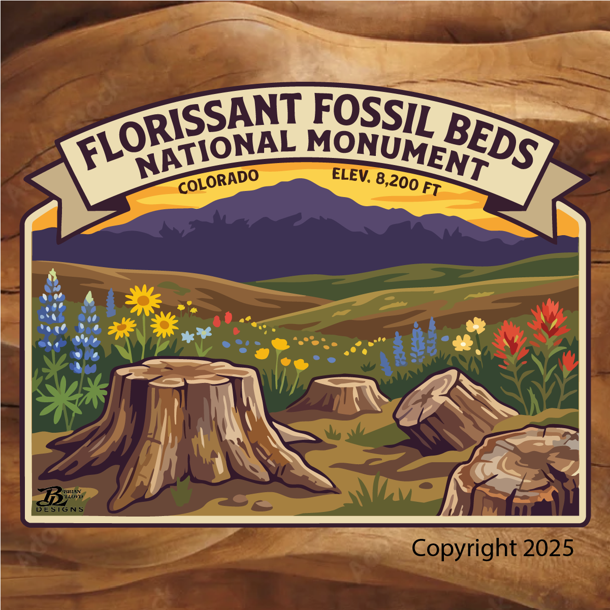 Florissant Colorado sticker, Florissant Colorado national monument sticker, Florissant fossil bed stickers, National Monument in Colorado stickers, Colorado sticker.