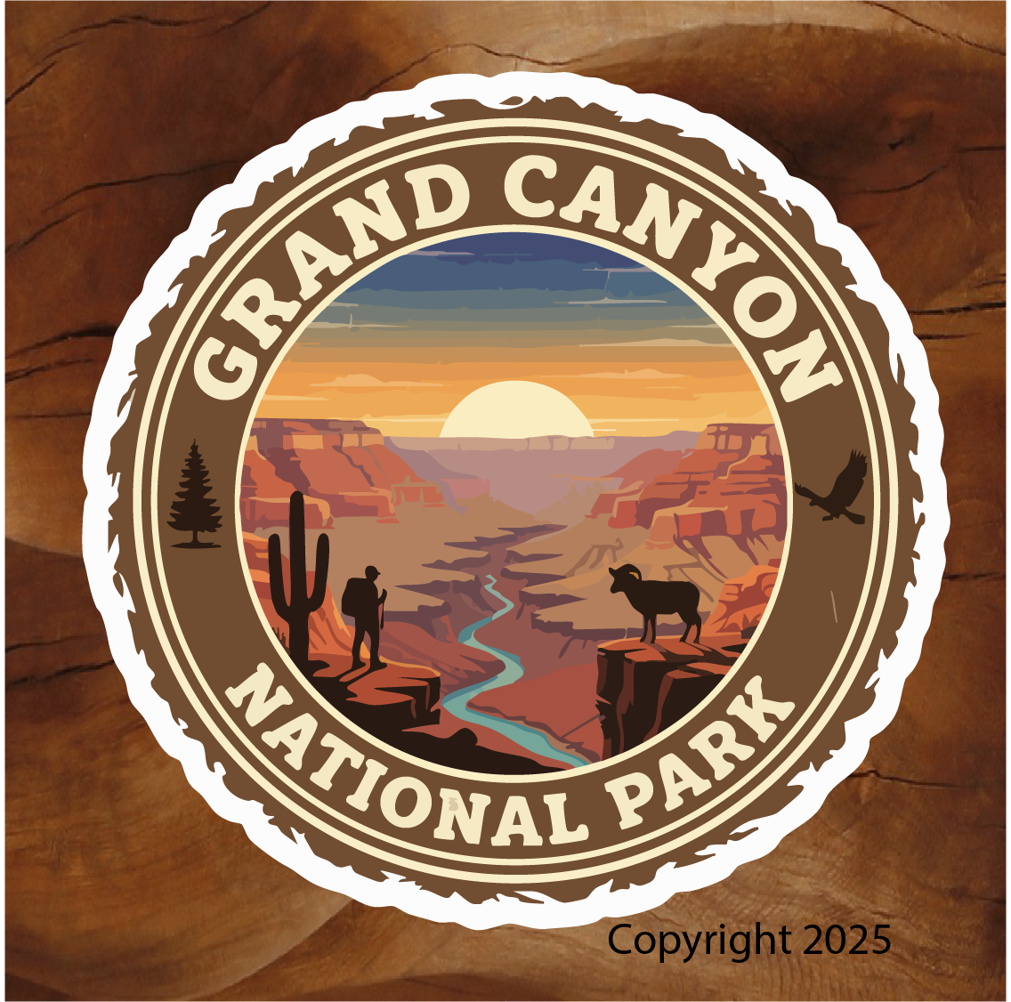 Grand Canyon National Park stickers. Stickers for Grand Canyon National Park in Arizona. Arizona national park stickers. Grand Canyon stickers. National park stickers.