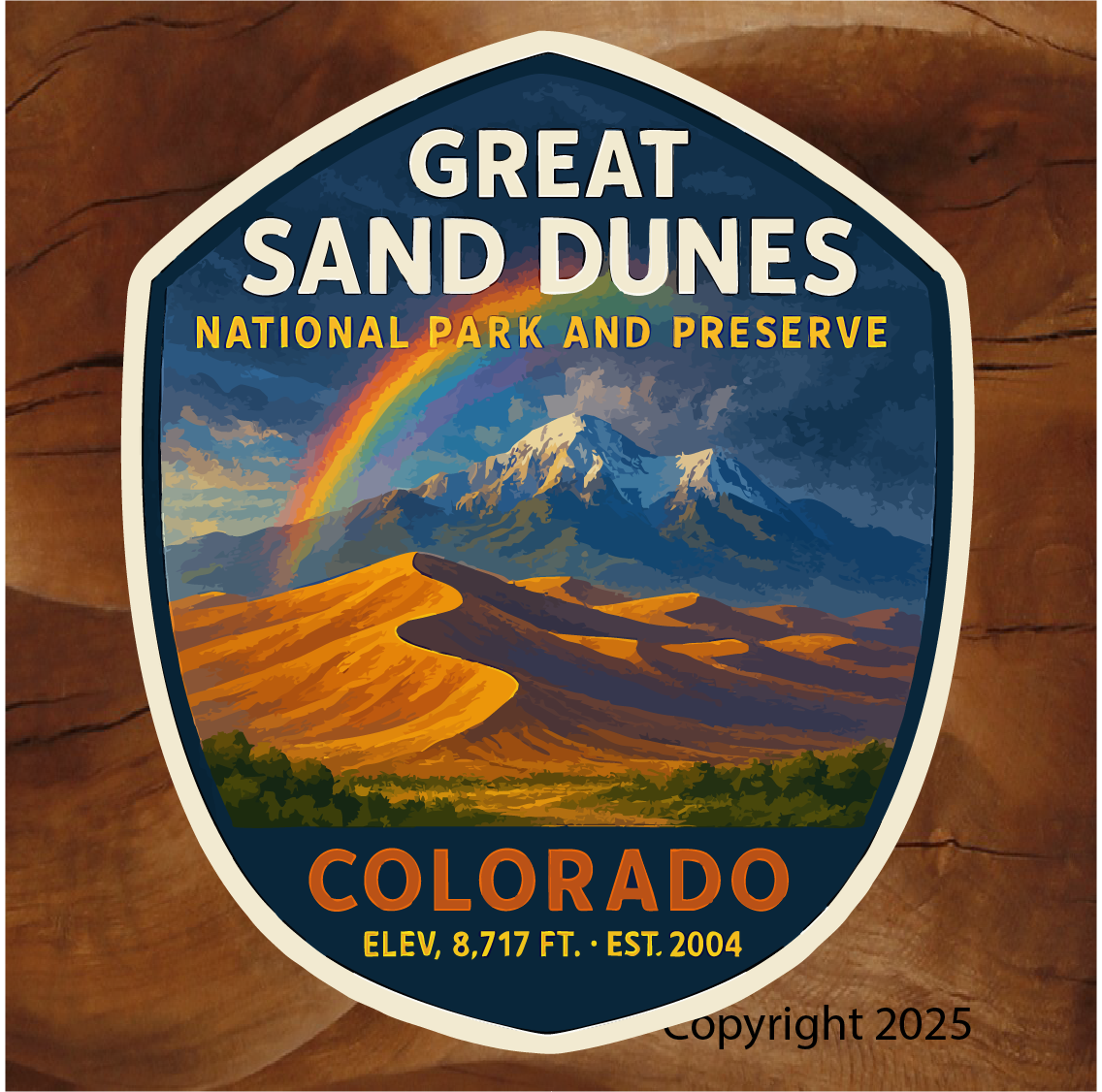 thumbnail interactive-video image 1 of Great Sand Dunes National Park Vintage Style Decal – Vinyl Sticker, Luggage Label – USA Made 1 of 6