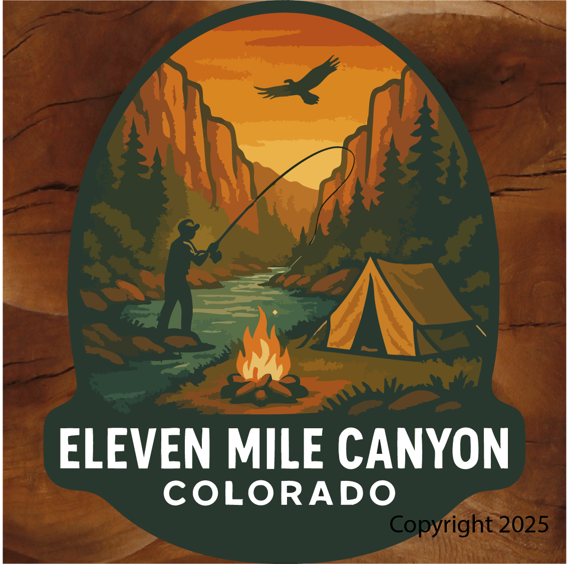 Elen mile canyon Colorado stickers, Co camping, fishing, mountain stream sticker