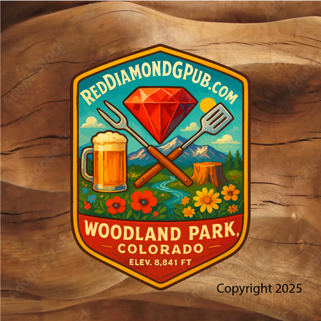Red Diamond Sticker Red diamond Woodland Park Pub stickers water bottle, laptop sticker ...
