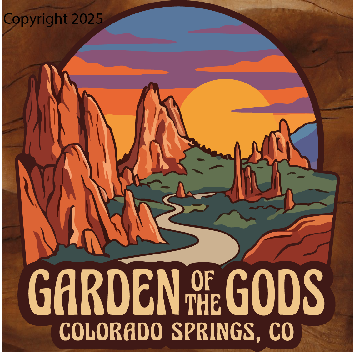Garden of the Gods stickers, Garden of the Gods Trading Post stickers, in Colorado Springs, Colorado, designed by Brian Lloyd Designs in Woodland Park, Colorado.