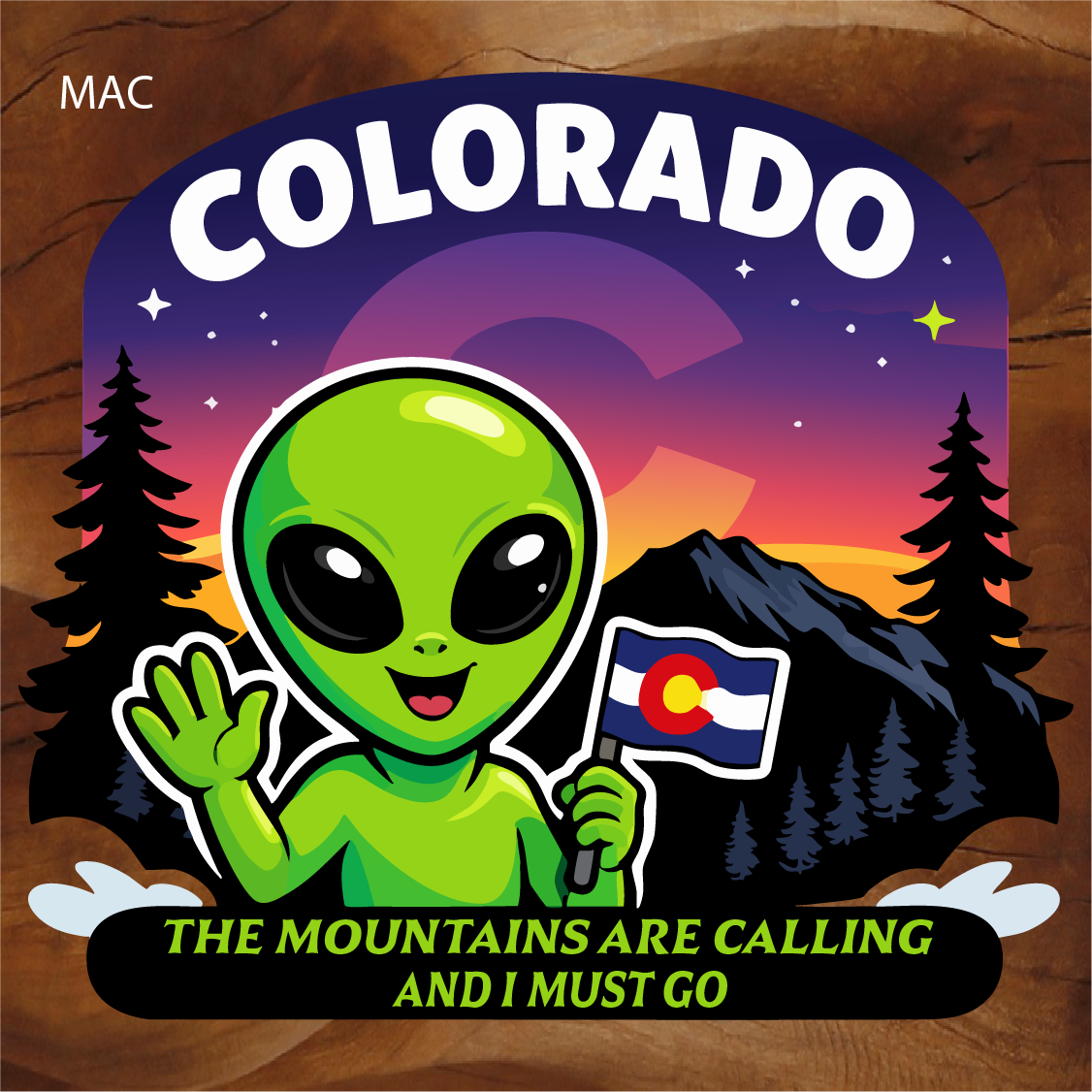 colorado alien sticker, colorado mountain sticker, alien colorado sticker, colorado flag sticker, funny colorado sticker, colorado hiking sticker, colorado camping sticker, colorado outdoor sticker, colorado souvenir sticker, alien mountain sticker, colorado adventure sticker, rocky mountain sticker, colorado travel sticker, colorado tourist sticker, funny alien sticker