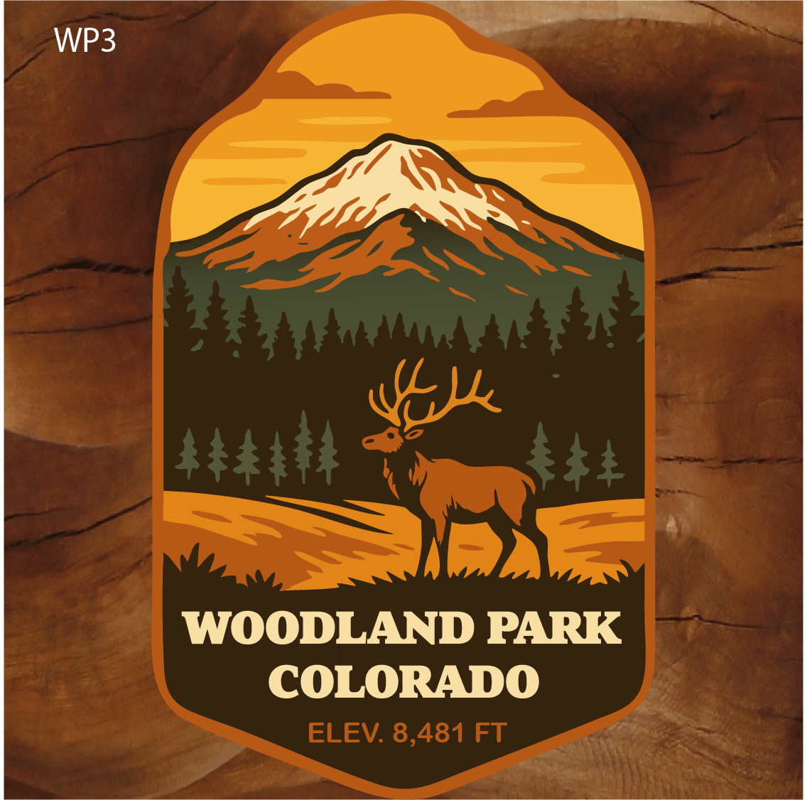 woodland park colorado sticker, woodland park sticker, woodland park colorado souvenir sticker, pikes peak sticker, pikes peak region sticker, colorado elk sticker, elk wildlife sticker, colorado wildlife sticker, colorado mountain town sticker, colorado nature sticker, colorado landscape sticker, colorado outdoor sticker, colorado travel sticker, teller county colorado sticker, colorado wilderness sticker, colorado scenic sticker, colorado adventure sticker, rocky mountain elk sticker, woodland park co sticker, colorado wildlife souvenir sticker